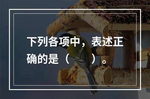 下列各项中，表述正确的是（　　）。