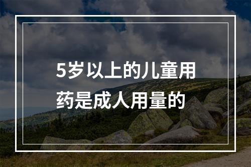 5岁以上的儿童用药是成人用量的