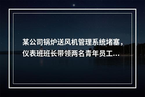 某公司锅炉送风机管理系统堵塞，仪表班班长带领两名青年员工用1