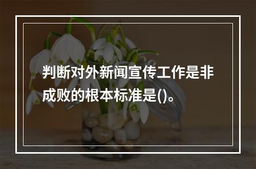 判断对外新闻宣传工作是非成败的根本标准是()。