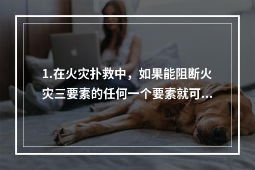 1.在火灾扑救中，如果能阻断火灾三要素的任何一个要素就可以扑