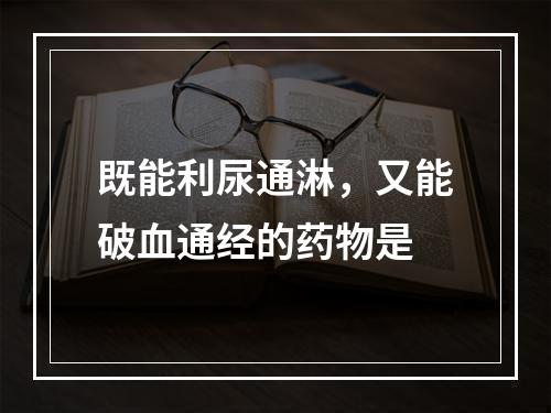 既能利尿通淋，又能破血通经的药物是