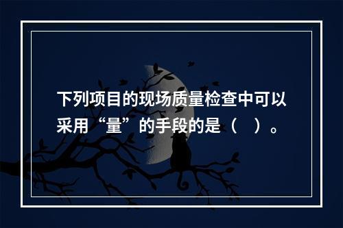 下列项目的现场质量检查中可以采用“量”的手段的是（　）。