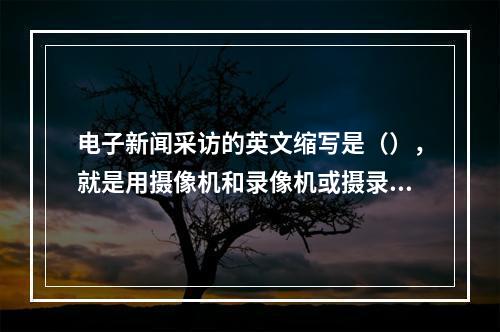 电子新闻采访的英文缩写是（），就是用摄像机和录像机或摄录一体