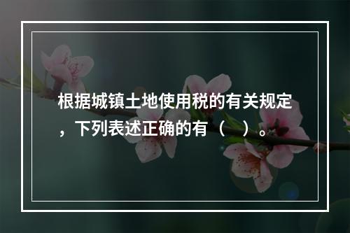 根据城镇土地使用税的有关规定，下列表述正确的有（　）。