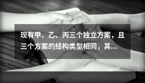 现有甲、乙、丙三个独立方案，且三个方案的结构类型相同，其三