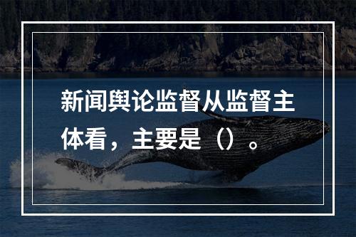 新闻舆论监督从监督主体看，主要是（）。