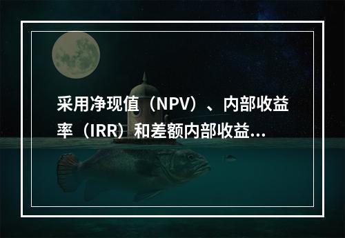 采用净现值（NPV）、内部收益率（IRR）和差额内部收益率