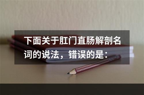 下面关于肛门直肠解剖名词的说法，错误的是：