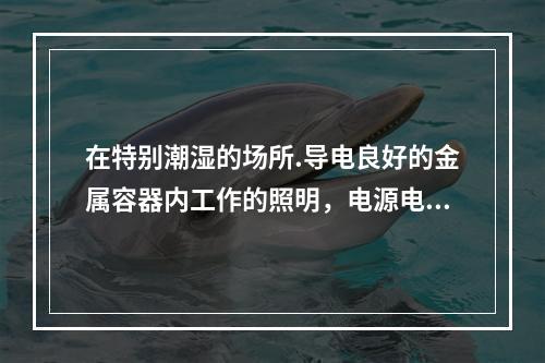 在特别潮湿的场所.导电良好的金属容器内工作的照明，电源电压不