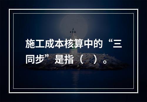 施工成本核算中的“三同步”是指（　）。