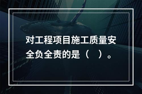 对工程项目施工质量安全负全责的是（　）。