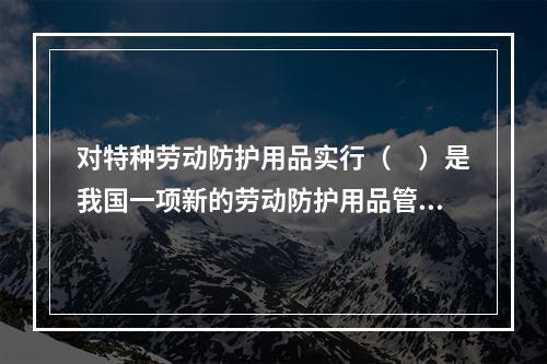 对特种劳动防护用品实行（　）是我国一项新的劳动防护用品管理制