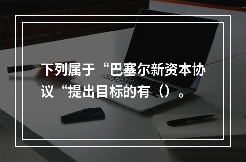 下列属于“巴塞尔新资本协议“提出目标的有（）。