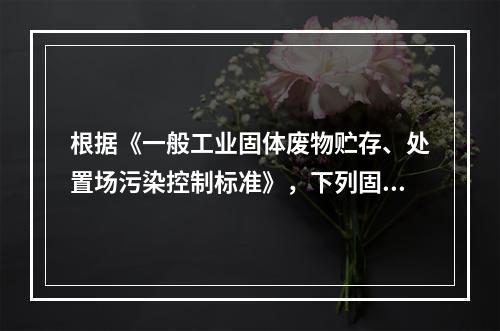 根据《一般工业固体废物贮存、处置场污染控制标准》，下列固体废