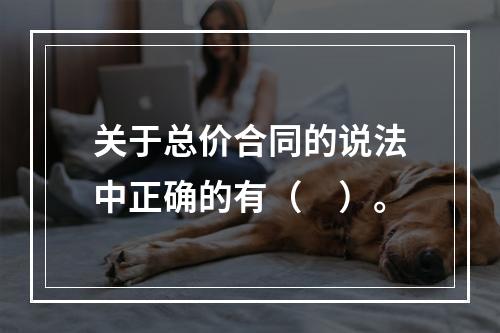 关于总价合同的说法中正确的有（　）。