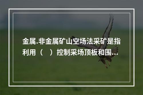 金属.非金属矿山空场法采矿是指利用（　）控制采场顶板和围岩的