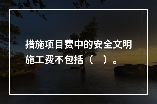 措施项目费中的安全文明施工费不包括（　）。