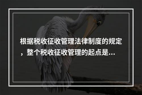 根据税收征收管理法律制度的规定，整个税收征收管理的起点是（　