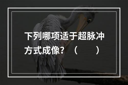 下列哪项适于超脉冲方式成像？（　　）