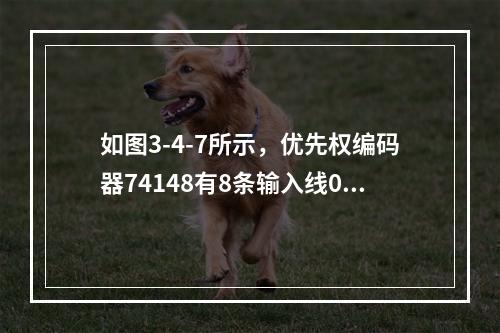 如图3-4-7所示，优先权编码器74148有8条输入线0～