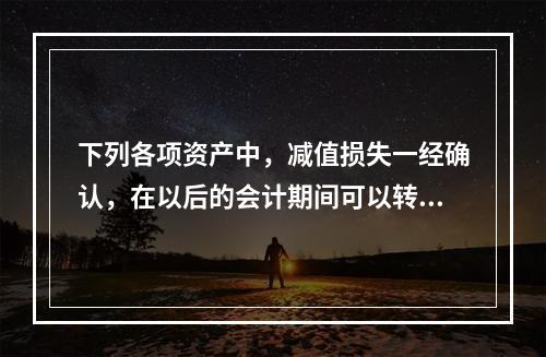 下列各项资产中，减值损失一经确认，在以后的会计期间可以转回的