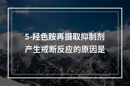 5-羟色胺再摄取抑制剂产生戒断反应的原因是