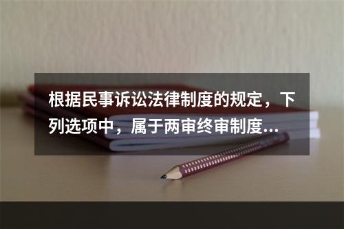 根据民事诉讼法律制度的规定，下列选项中，属于两审终审制度例外