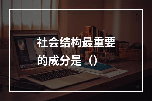 社会结构最重要的成分是（）