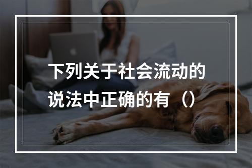 下列关于社会流动的说法中正确的有（）