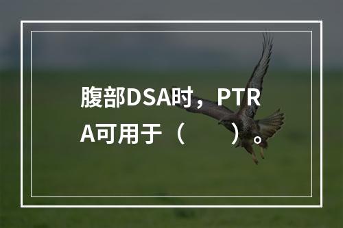 腹部DSA时，PTRA可用于（　　）。