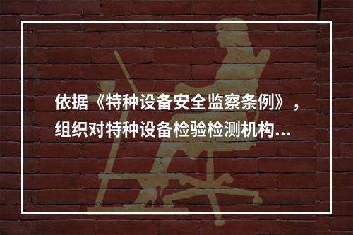 依据《特种设备安全监察条例》，组织对特种设备检验检测机构的检