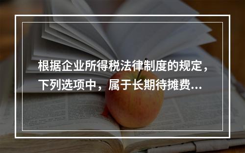 根据企业所得税法律制度的规定，下列选项中，属于长期待摊费用的