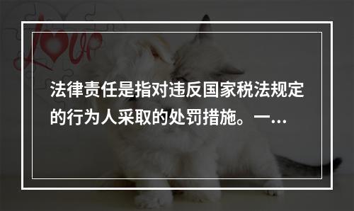 法律责任是指对违反国家税法规定的行为人采取的处罚措施。一般包