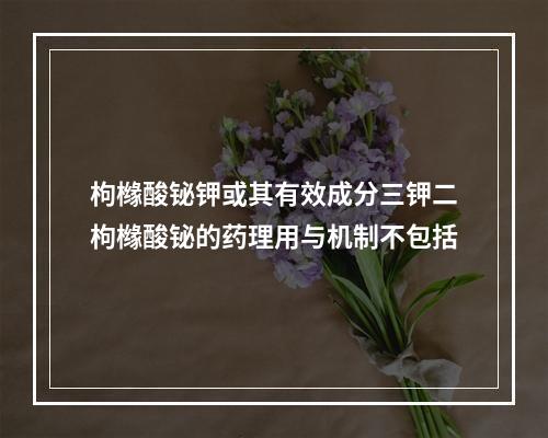 枸橼酸铋钾或其有效成分三钾二枸橼酸铋的药理用与机制不包括