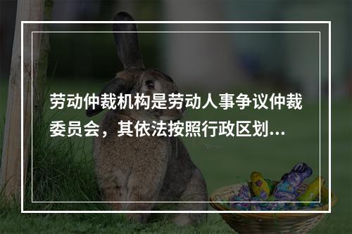 劳动仲裁机构是劳动人事争议仲裁委员会，其依法按照行政区划设立