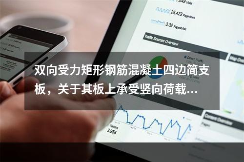 双向受力矩形钢筋混凝土四边简支板，关于其板上承受竖向荷载的