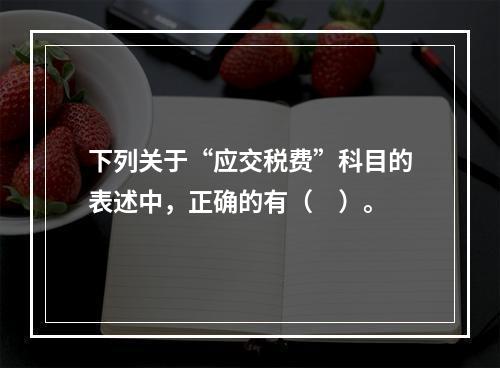 下列关于“应交税费”科目的表述中，正确的有（　）。