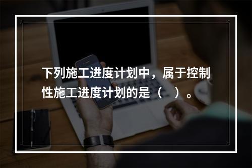 下列施工进度计划中，属于控制性施工进度计划的是（　）。