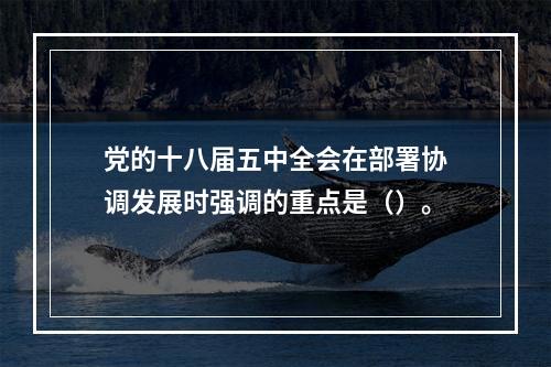 党的十八届五中全会在部署协调发展时强调的重点是（）。