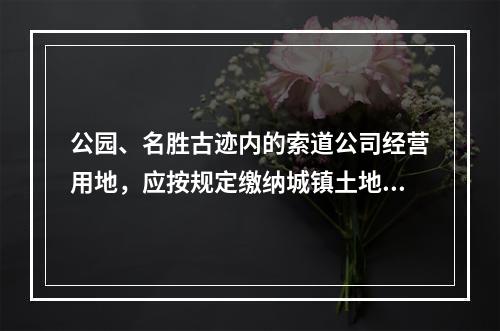 公园、名胜古迹内的索道公司经营用地，应按规定缴纳城镇土地使用