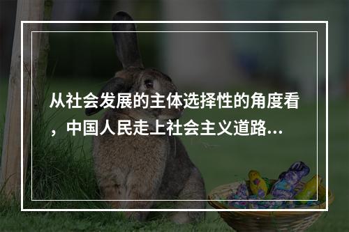 从社会发展的主体选择性的角度看，中国人民走上社会主义道路，其