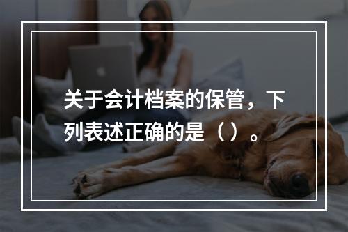 关于会计档案的保管，下列表述正确的是（ ）。