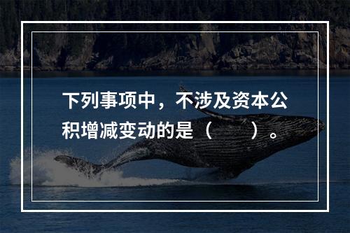 下列事项中，不涉及资本公积增减变动的是（　　）。