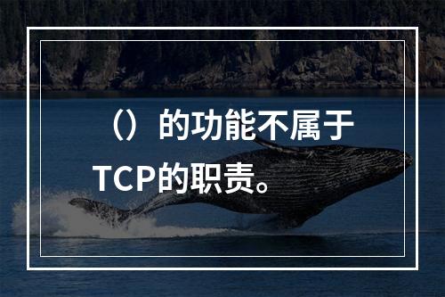 （）的功能不属于TCP的职责。