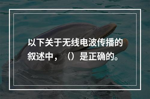 以下关于无线电波传播的叙述中，（）是正确的。