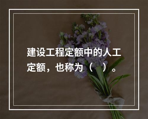 建设工程定额中的人工定额，也称为（　）。