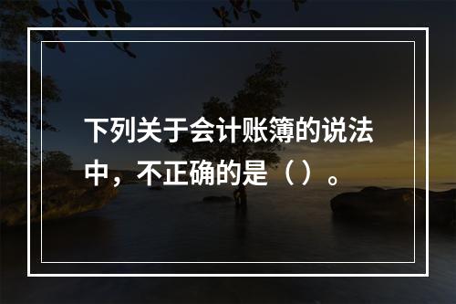 下列关于会计账簿的说法中，不正确的是（ ）。