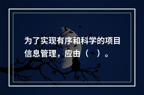 为了实现有序和科学的项目信息管理，应由（　）。