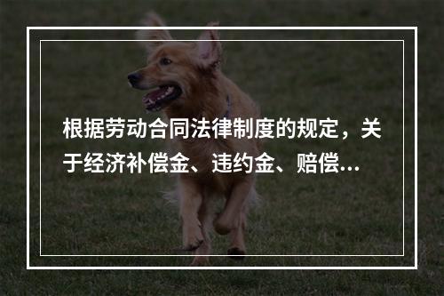 根据劳动合同法律制度的规定，关于经济补偿金、违约金、赔偿金的